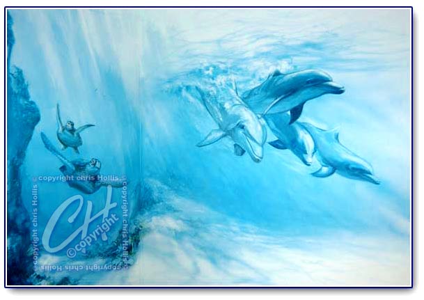 dolphins and turtles